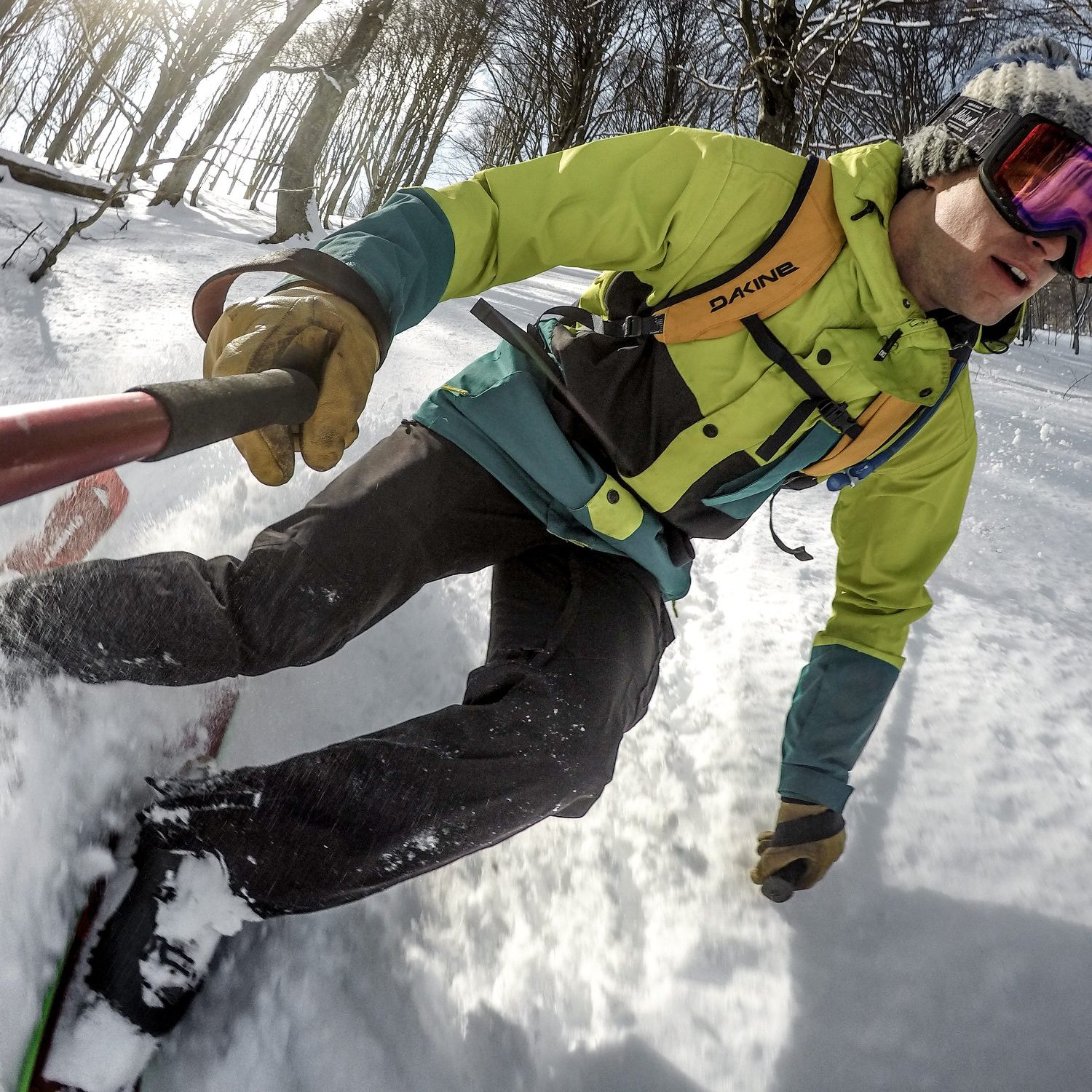 miha tratnik bajc skiing in forest
